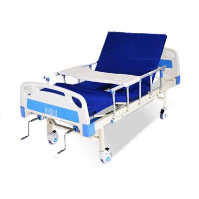 China Manufacturers Good Price Hospital Furniture Best Selling Manual Furniture Hospital Bed 2 Functions Two Commercial Cranks for sale