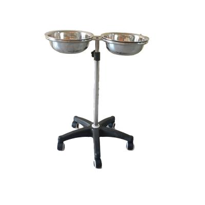 China Hot Sale Hospital Use Stainless Steel Two Bowl Rack Wash Hand Basin Rack for sale