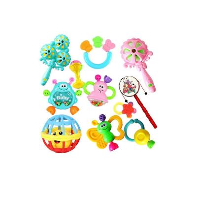 China Toy Factory Supply Attractive Price Inflatable Grab and Spin Rattle Baby Rattle Gift Set for sale