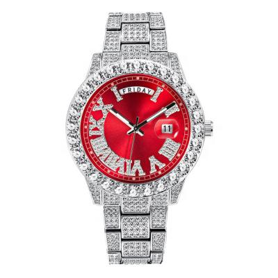 China Luxury Custom Dropshipping Hip Hop Auto Date 1pcs Iced Out Full Diamonds Bling Mens Jewelry Watches for sale