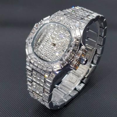 China Automatic Date 24 Hours Fast Shipping Luxury Fashion Hip Hop Full Diamond Explosion Models Mens Watches for sale