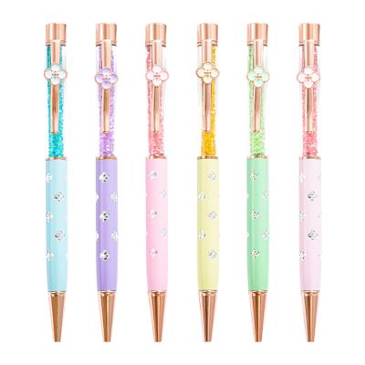 China Writing& Promoting& Metal 2022 of the gift JH Lucky Flower Clip Pen Fashion Crystal Pen With Flower Dots for sale