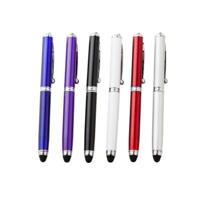 China Writing& Promoting& Gift JH Metal Pen 4 in 1 Led Light Pen Multifunctional Stylus Laser Pointer Pen for sale