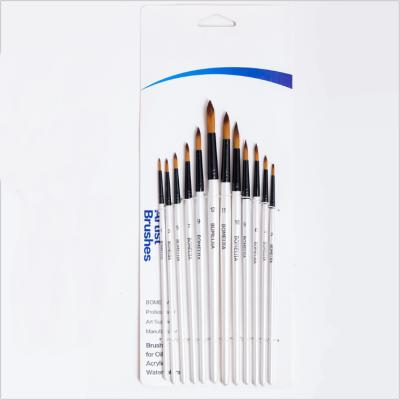 China Writing& Promoting& Gift 12 PCS Per Set Paint Brush Set, Hotsale Art Supplies Paint Brush for sale