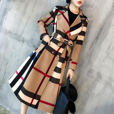 China Breathable In Stock Amazon Europe And American New Style Hot Selling Autumn Fashion Long Elegant Women High Quality Color Matching Coat for sale