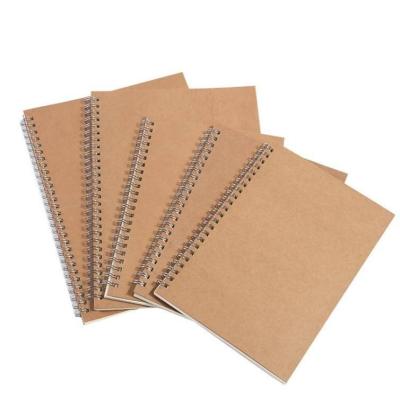 China Spiral Hot Sale Kraft Paper Note Book Diary Journal Planner Soft Cover A4/A5 Spiral Notebooks for sale