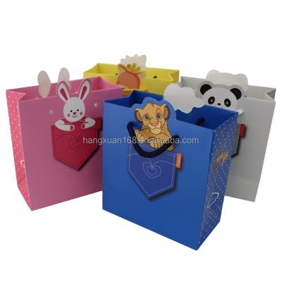 China Recyclable 2023 Factory direct sales of the lowest medium animal shopping gift paper bags wholesale cute cartoon children's paper bags for sale