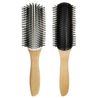 China Salon Beauty Hair Care Vendors Tooth Comb Massage Brush Waterproof Magic Custom Wooden Weaving Fine Hair for sale