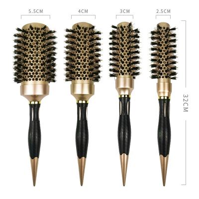 China Wholesale Heat Resistant Hairdressers Dedicated Mix Nylon Boar Hair Roller Brush Comb For Salon Hairdressers for sale