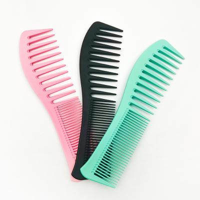 China Home Professional Styling Reusable Plastic Heat Resistant Fine And Wide Tooth Comb Hair Barber Comb for sale