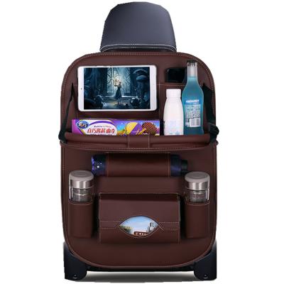 China Large Capacity Portable Simple Convenient Waterproof Car Back Seat Storage Organizer PU Stain Resistant Leather Bag for sale