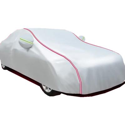 China 190t Water Resistant Polyester Fabric Silver Car Cover Waterproof Coated Cover for sale