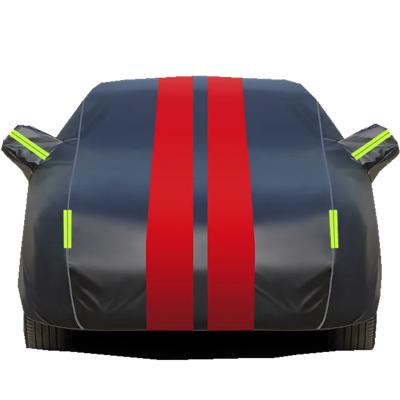 China Custom Water Resistant Cb Logo Water Proof 210d Oxford Sun Protect Anti UV Exterior Car Cover for sale