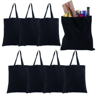 China High Quality Black Empty Rope Handle Cotton Canvas Shopping Bags Wholesale Cheap Wholesale Shopping Bags Order Quantity for sale