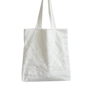 China 2022 Latest Design Eco-friendly 100% Lace Shopping Bag Cotton Canvas Shopping Bags for sale