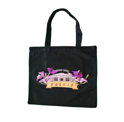 China High Quality Black Rope Handle Cotton Shopping Bag Zipper Bag Shopping Bag Wholesale for sale