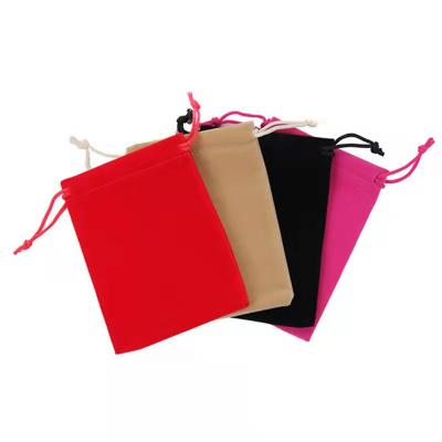 China Recyclable Custom Gift Jewelry Pouch Velvet Drawstring Bag Drawstring Pouches for sale