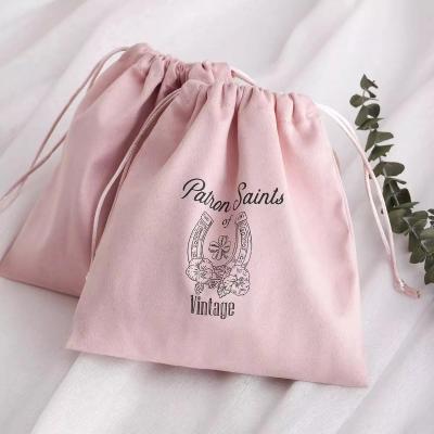 China Recyclable Bulk Custom Cotton Drawstring Bag Rose Dust Linen Fabric Packaging Bags With Logo for sale