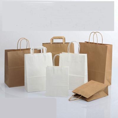 China Recycled Shopping Materials Brown Biodegradable Custom Paper Bag Kraft Paper Bag With Own Logo for sale