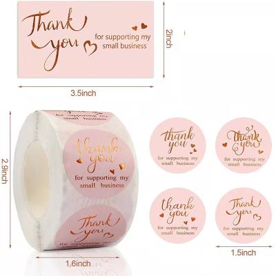 China Waterproof Custom Printing Self Adhesive Vinlyl Stickers Labels Thank You Label Stickers For Small Business for sale