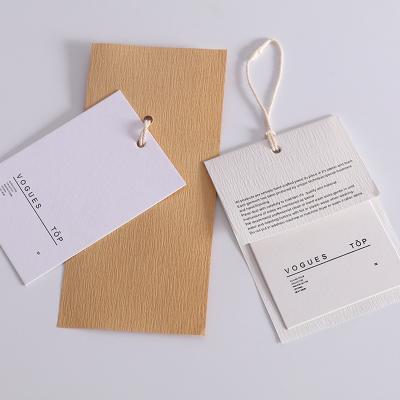 China Recyled Kraft Apparel Hang Tags Design Printing Logo Customized Paper String Hang Tags for Garment Tags for sale