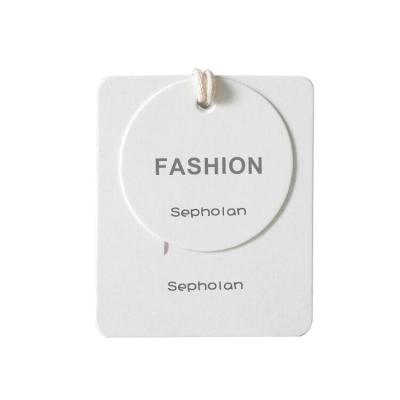 China Recyled Own Logo Printed Clothing Hang Tag , Custom Paper Label Swing Hang Tag for sale