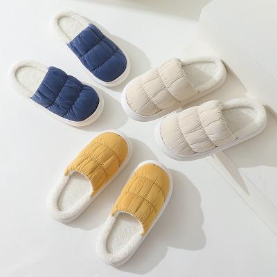 China Cushioning 2022 Most Selling Winter slippers Comfortable House Cotton Soft Sole Memory Foam Indoor bedroom Slippers for couple for sale