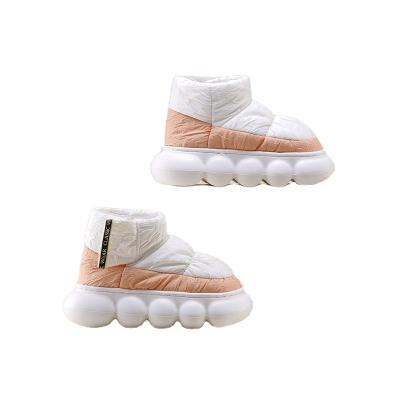 China Cushioning Waterproof cotton slippers pu small cow cotton mop in winter trend slippers indoor floor mop for women for sale