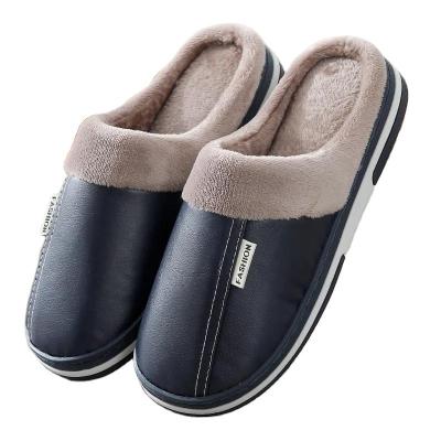 China Cushioning Waterproof Women luxury warm shoes Indoor cozy bedroom Non-slip Men plush slippers Winter warm fur slippers For Unisex for sale