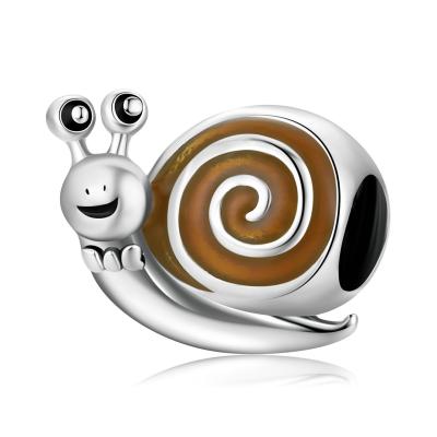 China Wholesale New Style Cute Snail 925 Sterling Silver Animal Pendant DIY Jewelry Making for sale