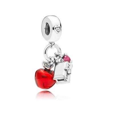 China New Cute Fashionable Red Apple Pendant 925 Sterling Silver Charms For Jewelry for sale