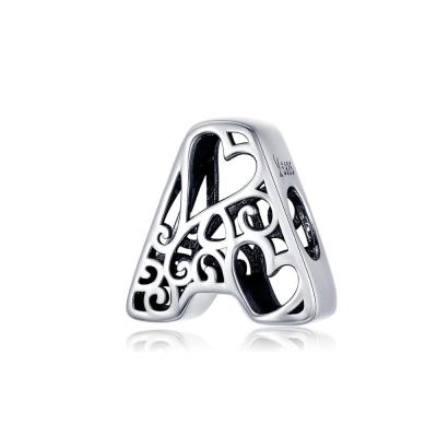 China Hotsell 2020 Cute 925 Sterling Silver Letter A B and C Charms for Bracelet for sale