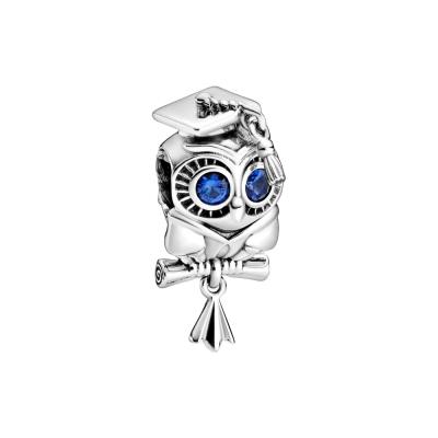 China New wholesale cute glitter owl charms best hotsell animal bead for bracelets jewelry for sale