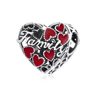 China 2021 New Cute Spring Designer Letter Family Beads For Jewelry Making 925 Silver Heart Charms for sale