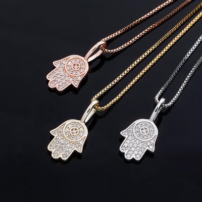 China High Quality Cute Iced Out Zircon Hip Hop Hand Design Stone Pendant Shape Delicate Jewelry For Gift for sale