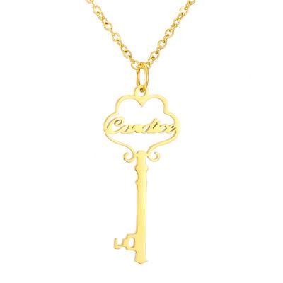 China Vintage Customized Personalized Name Letter Gold Plated Stainless Steel DIY Pendant Necklace Jewelry For Gift for sale