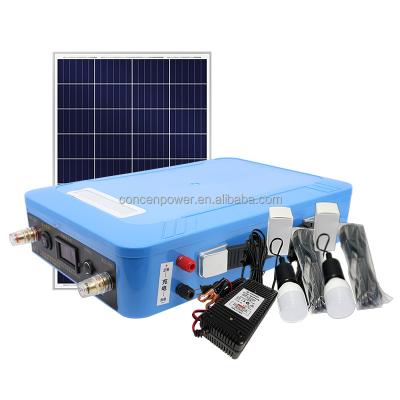 China Pure Sine Wave Blue Portable Solar Energy Generator 12.8V With External Battery à venda