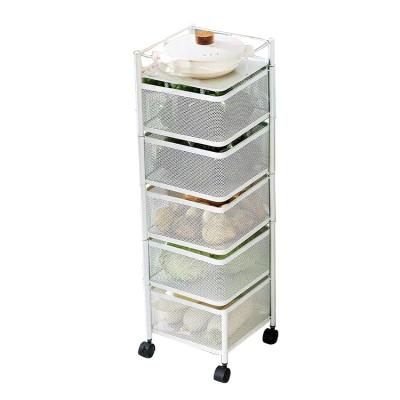 China Best Viable Selling Revolving Square Fruit and Vegetable Storage Rack with Wheels for sale