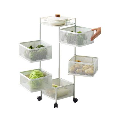 China Fully Stocked Kitchen Viable Around Square Fruit And Vegetable Storage Rack for sale