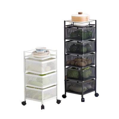 China Viable direct wholesale kitchen round square floor fruit and vegetable storage rack for sale