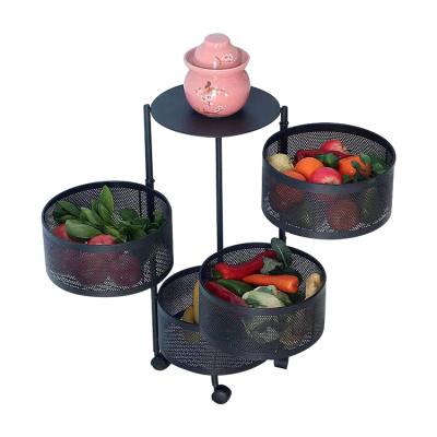 China Viable Hot Tour Storage Rack Kitchen Storage Round Fruit And Vegetable Rack for sale