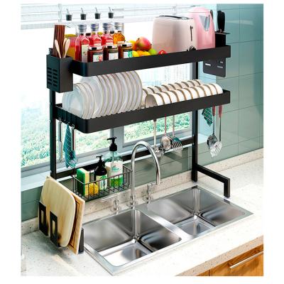 China Sustainable Kitchen Organizer Storage Racks Pole Mount Dry Dish Drying Rack For Corner Sink for sale