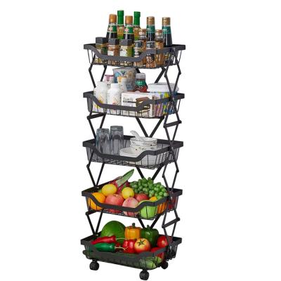 China High Quality Cheap Viable Kitchen Fruit And Vegetable Storage Folding Rack for sale