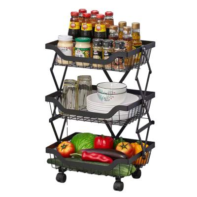 China Viable Manufacturers Direct Sell Vegetables Stand Racks Folding Fruit And Vegetable Storage Rack for sale