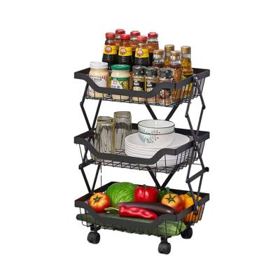 China Best price viable high quality and folding fruit vegetable kitchen storage rack for sale