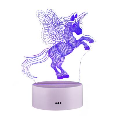 China Minimalist Decoration Customized RGB 7/16 Colors Touch Feeling 3D Control Acrylic LED Night Light for sale