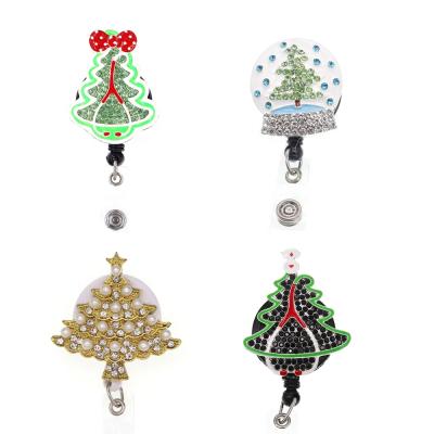 China Fashionable Series Christmas Gift Lailina Medical Retractable Badge Reel Christmas Tree Reel Decoration For Nurse ID Badge Holder for sale