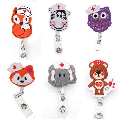 China Fashinable Badge Holder Pet Hospital Office Supplies Pediatrician Badge Reel For Cute Animal Nurse Accessories for sale