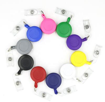 China Fashinable Wholesale Cheap Plastic Retractable Reel Decorative ID Badge Holder Name Card Holder for sale