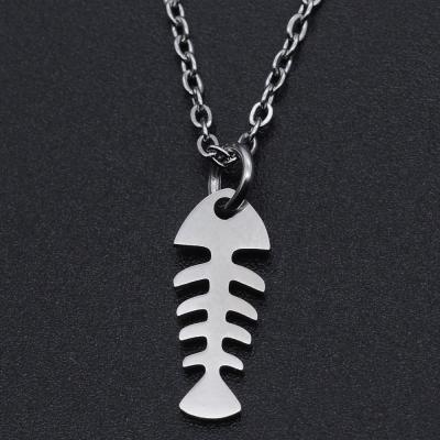 China 2021 New CLASSIQUE Lailina Stainless Steel Fishbone Necklace Charm Women Jewelry Gift Pendant Accessories for sale